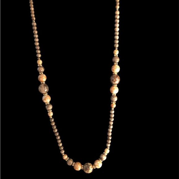 Brown Jasper Beaded Necklace 23” - Picture 1 of 5